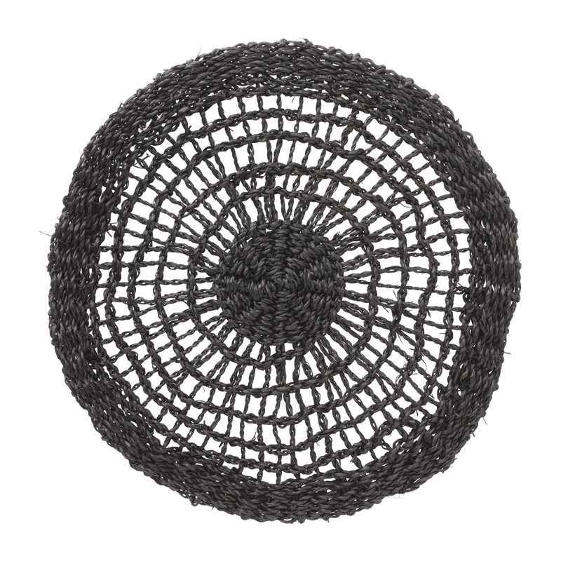 Placemat zeegras zwart Ø35 cm Xenos