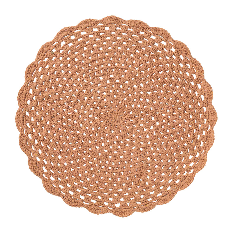 Placemat gehaakt - terra - ø35 cm