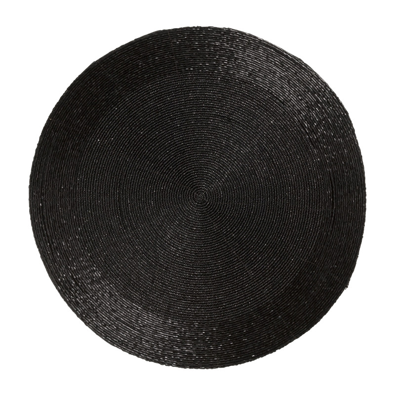 Placemat kraaltjes - zwart - ø33 cm