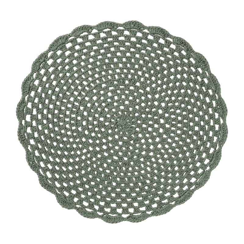 Placemat gehaakt - groen - ø35 cm