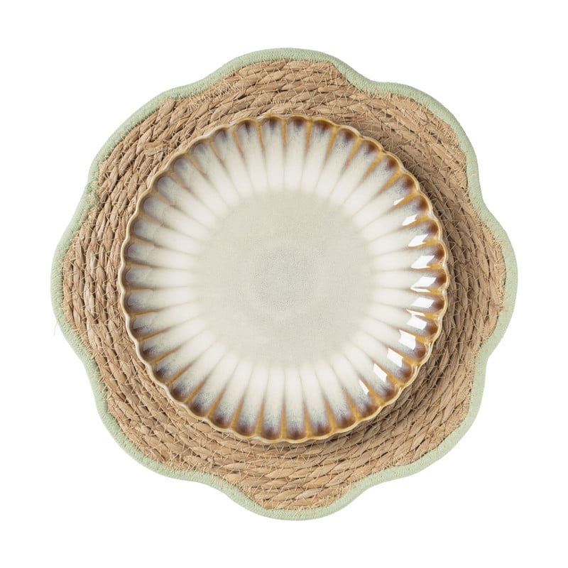 Placemat bloem groen - zeegras - ø38 cm