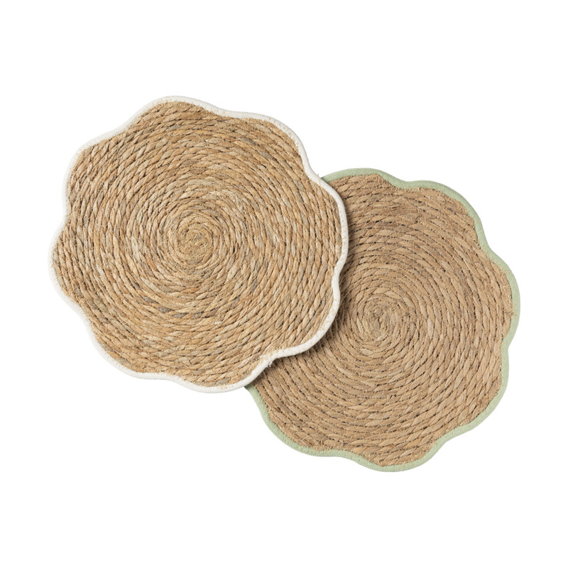 Placemat bloem groen - zeegras - ø38 cm