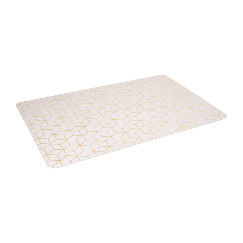 Placemat honingraat - wit/goud - 43x28 cm