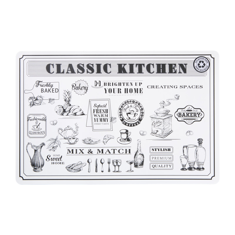 Placemat keuken - 43.5x28.5 cm - diverse varianten
