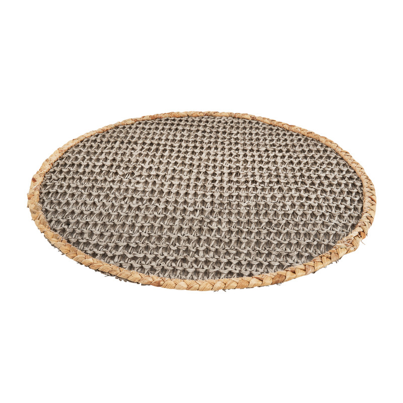 Placemat waterhyacint - grijs - ⌀38 cm 