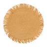 Placemat franjes - geel - ⌀38 cm