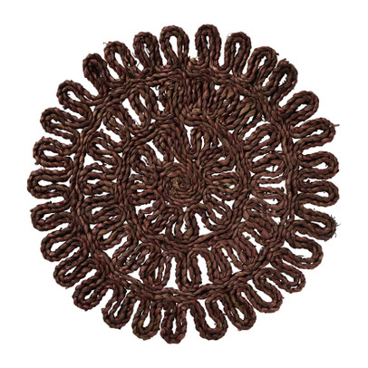 Placemat gevlochten - bruin - ø38 cm