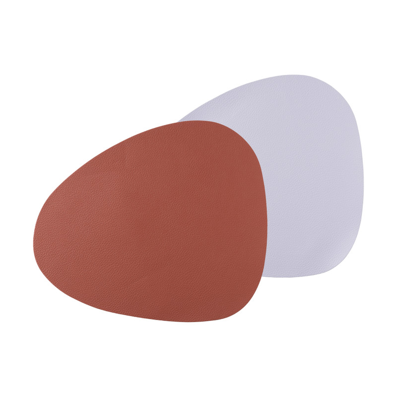 placemat PU leer - lila - ovaal