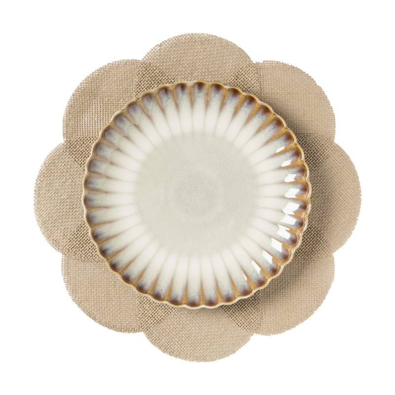 Placemat 3D bloem - bruin - ø38 cm