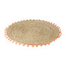 Placemat pompom - oranje - ø38 cm
