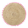 Placemat pompom - roze - ø38 cm