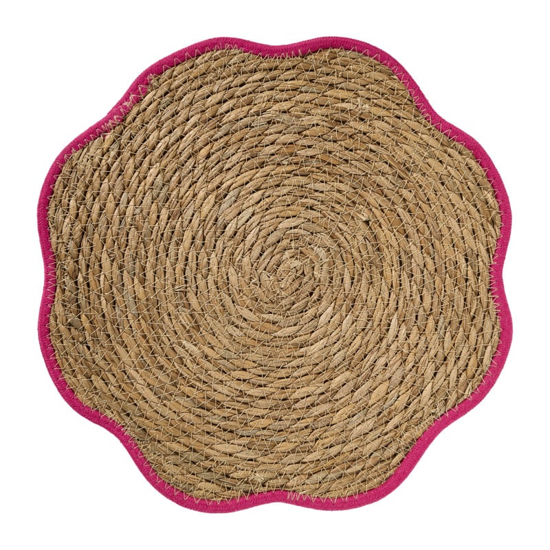 Placemat zeegras bloem - roze