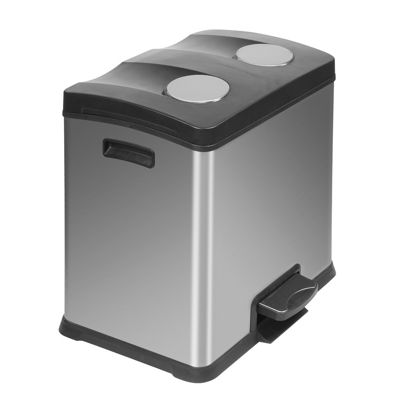 EKO Rejoice pedaalemmer- 2x12 liter-mat RVS