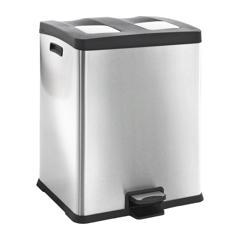 EKO Rejoice pedaalemmer- 2x30 liter-mat RVS