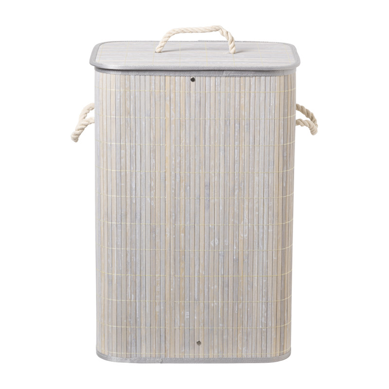 Wasmand bamboe - grijs - 72 liter 