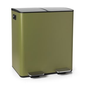 Vuilnisemmer of recycling, 70 l, verticaal, 2 vakken, afvalemmer, 76 cm, eenvoudig in gebruik, inclusief vuilniszakken