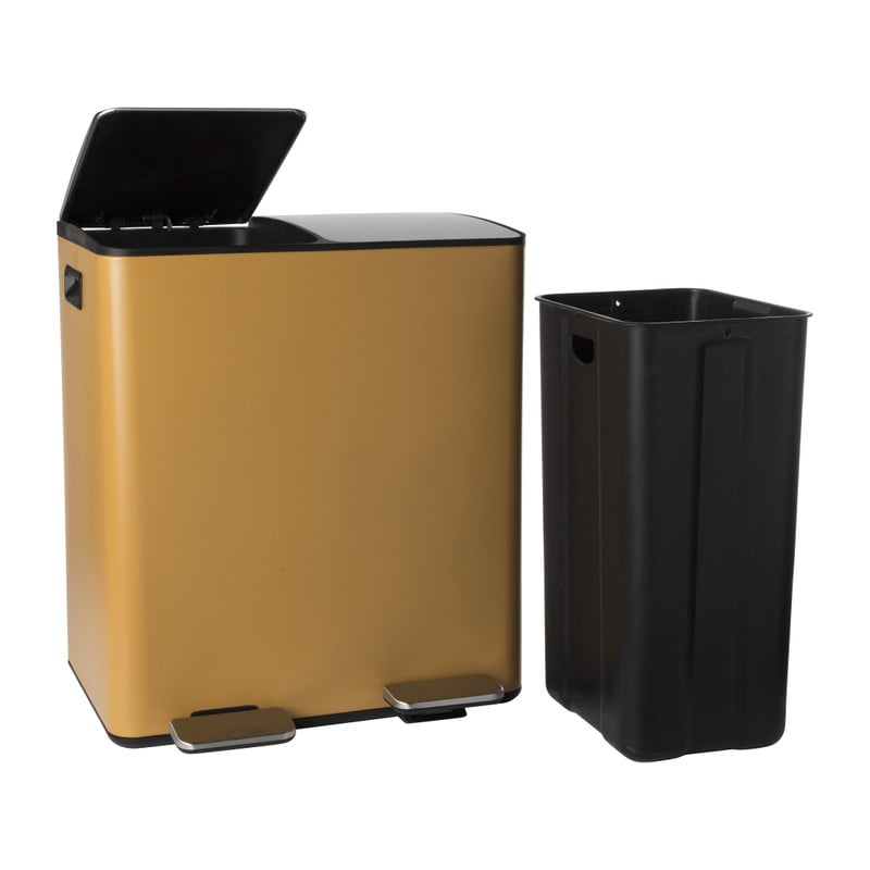 Pedaalemmer 2 vakken - oker - 2x20 liter