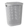 Wasmand met deksel - grijs - 57 liter