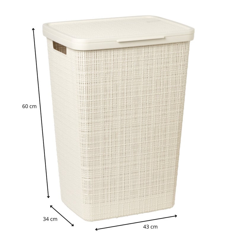 Curver jute wasmand met deksel - 58 liter - beige