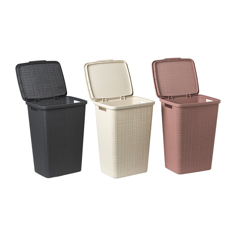 Curver jute wasmand met deksel - 58 liter - beige