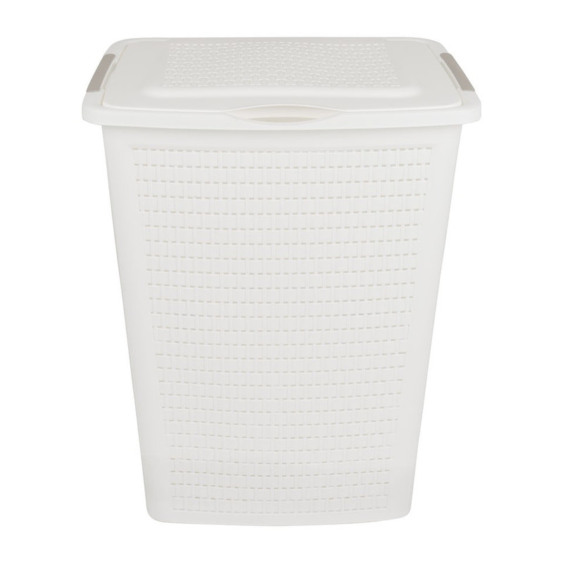 Wasbox gevlochten - 50 liter - wit