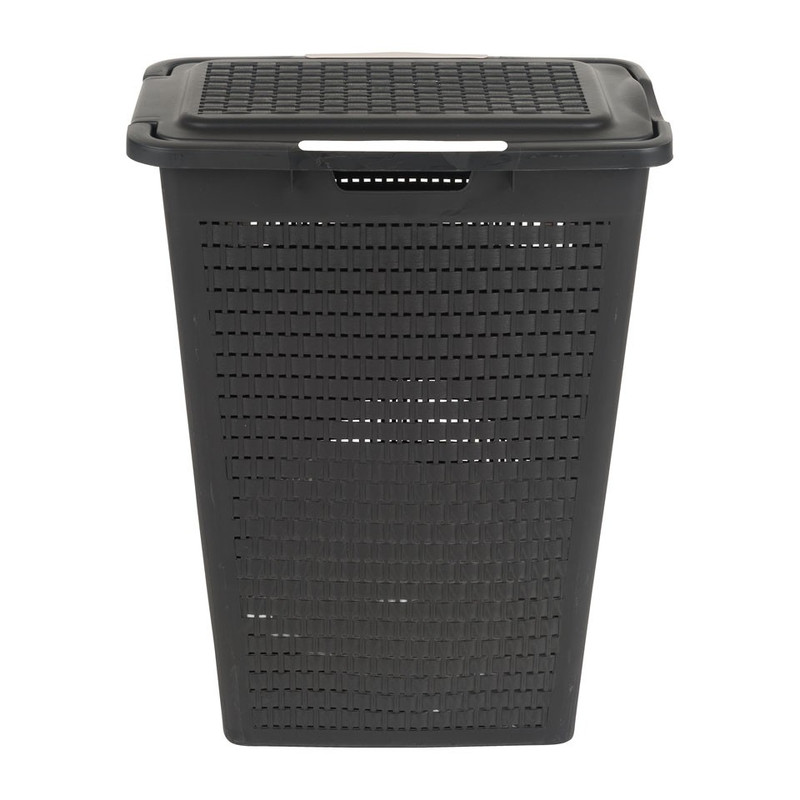 Wasbox gevlochten - 40 liter- antraciet
