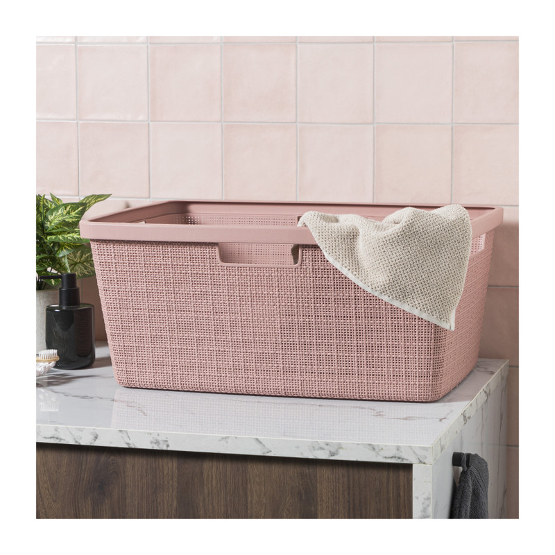 Curver jute wasmand - 46 liter - roze