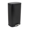 Pedaalemmer rechthoek - mat zwart - 30 liter