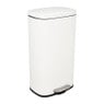 Pedaalemmer rechthoek - mat wit - 30 liter