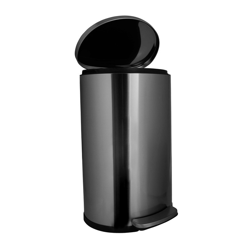 Pedaalemmer D-vorm - zilverkleurig - 40L