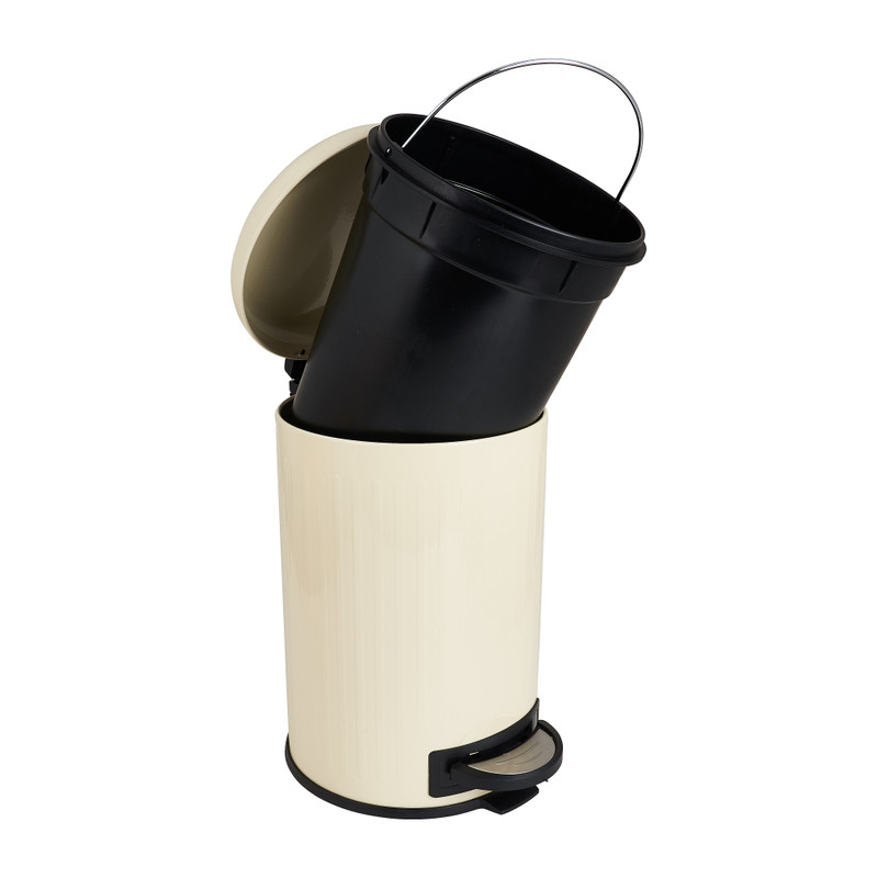 Pedaalemmer retro - wit - 12 liter