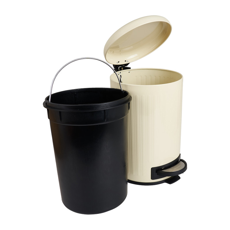 Pedaalemmer retro - wit - 12 liter