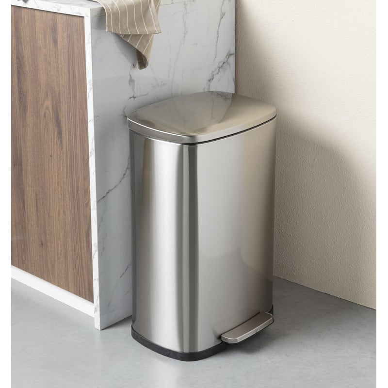 Pedaalemmer - zilver - 50 liter