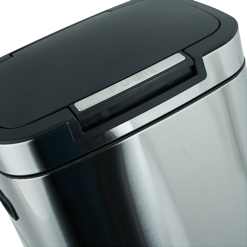 Afvalemmer push - zilver - 38 liter