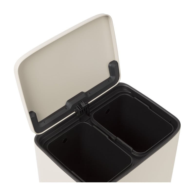 Pedaalemmer 2 vakken - beige - 2x 11.5 liter