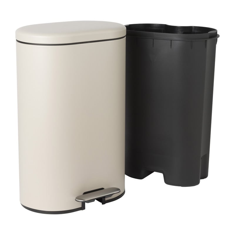 Pedaalemmer ovaal - beige - 30 liter