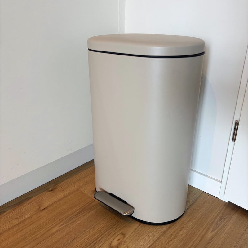 Pedaalemmer ovaal - beige - 30 liter