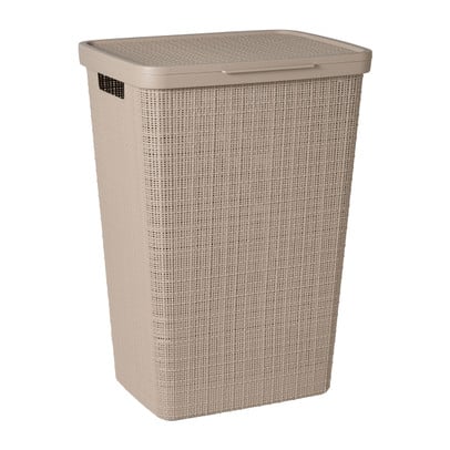 Curver jute wasmand met deksel - 58 liter - bruin