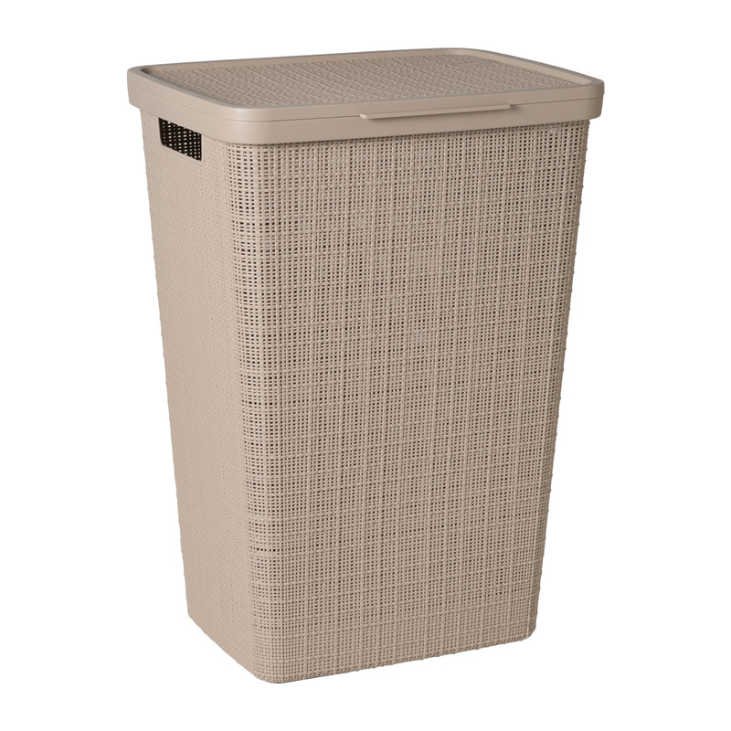 Curver jute wasmand met deksel - 58 liter - bruin