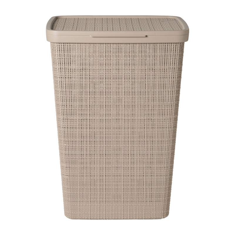 Curver jute wasmand met deksel - 58 liter - bruin