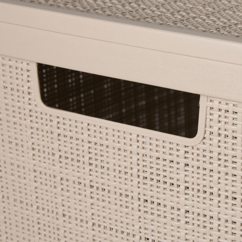 Curver jute wasmand met deksel - 58 liter - bruin