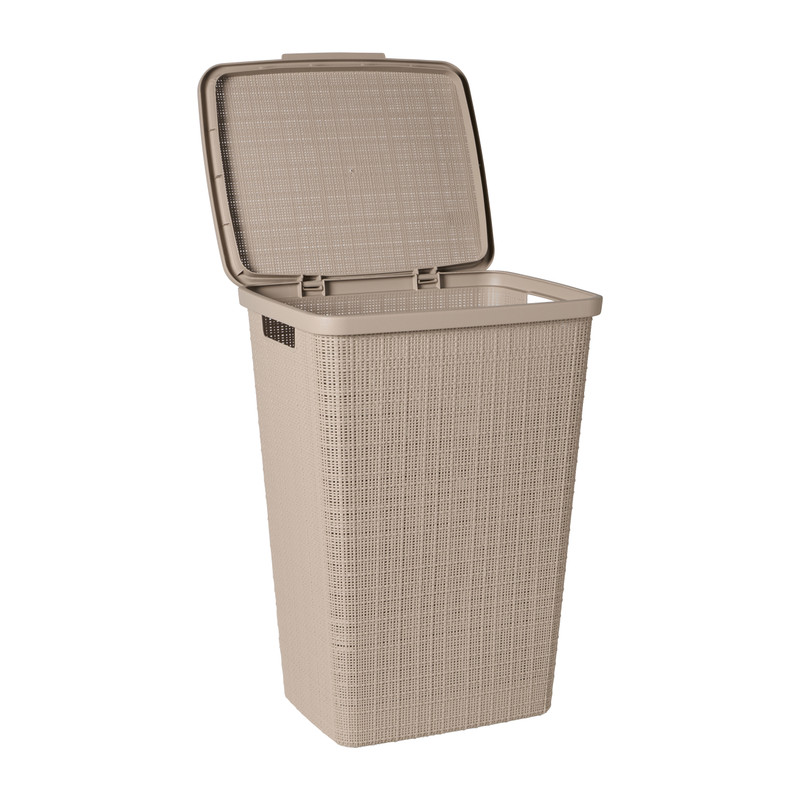 Curver jute wasmand met deksel - 58 liter - bruin