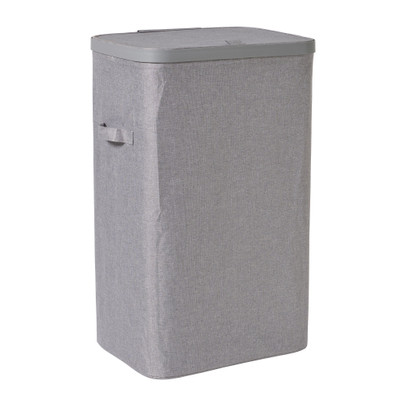 Wasmand linnen look - grijs - 60 liter