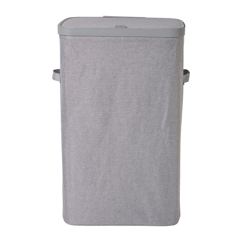 Wasmand linnen look - grijs - 60 liter