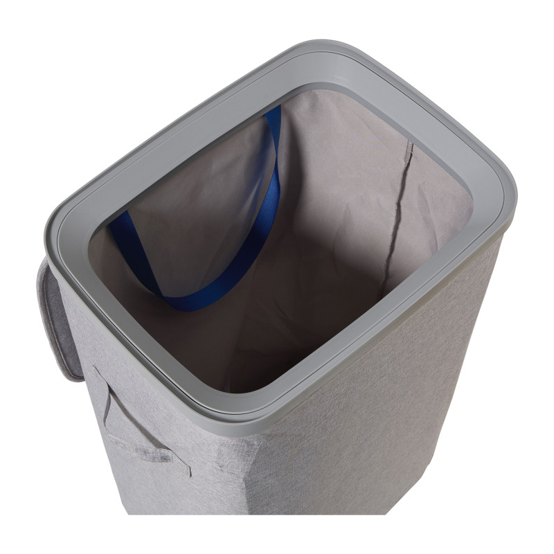 Wasmand linnen look - grijs - 60 liter