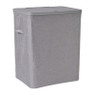 Wasmand linnen look met 2 vakken - grijs - 2x50 liter 