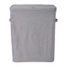 Wasmand linnen look met 2 vakken - grijs - 2x50 liter 