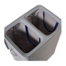 Wasmand linnen look met 2 vakken - grijs - 2x50 liter 