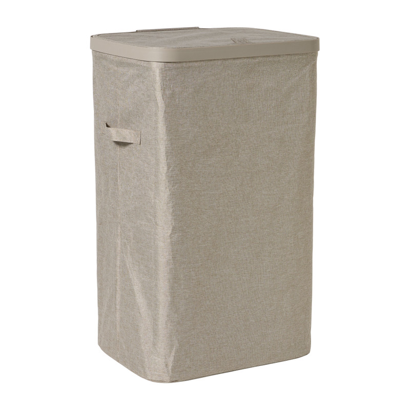 Wasmand linnen look - beige - 60 liter