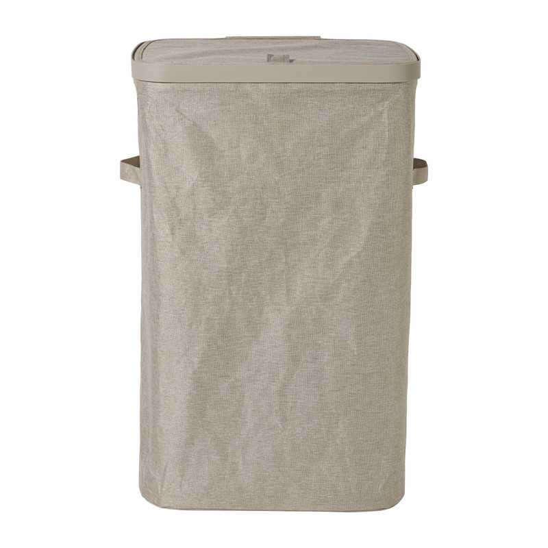 Wasmand linnen look - beige - 60 liter